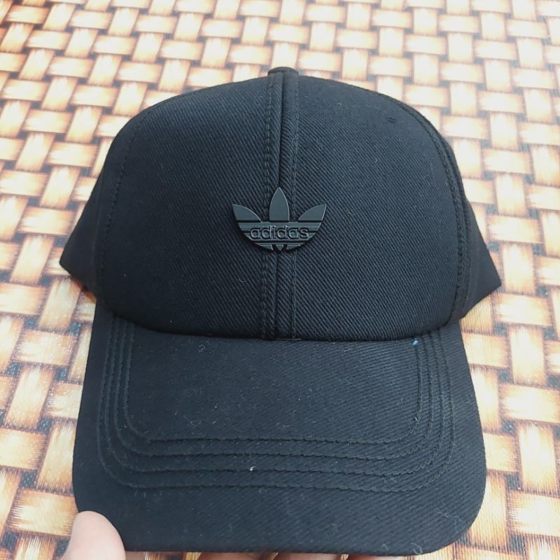 Topi Baseball Black Keren Patch PIN Jahit Rantai - Adidas Hitam