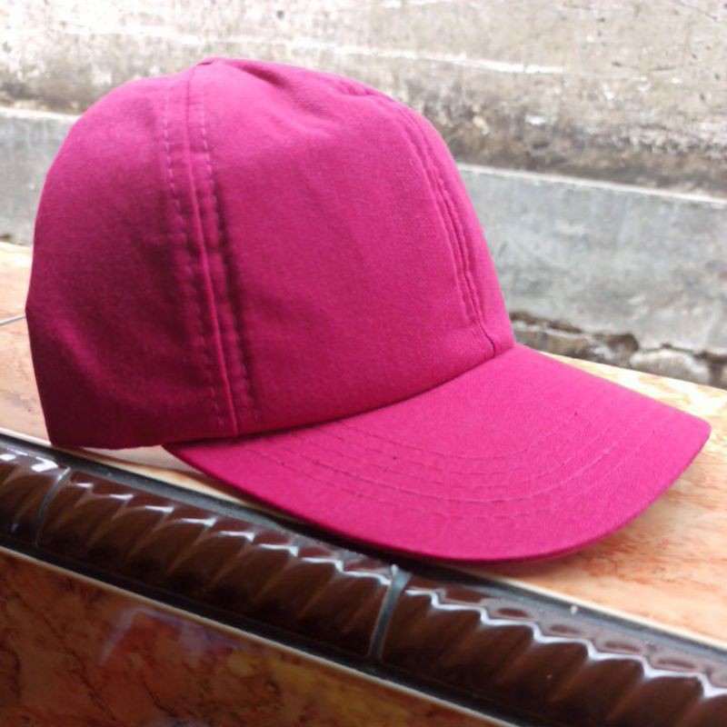 Topi Baseball Polos Murah - Pink