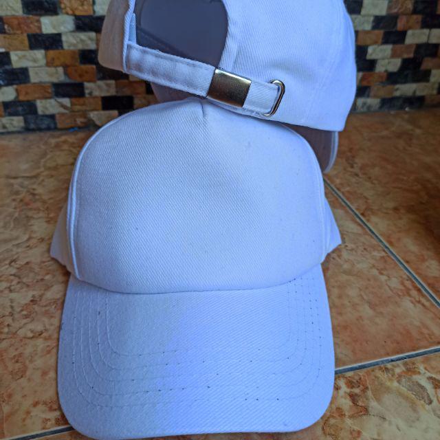 Topi Baseball Polos Rafel 5 Panel Klip  - Putih