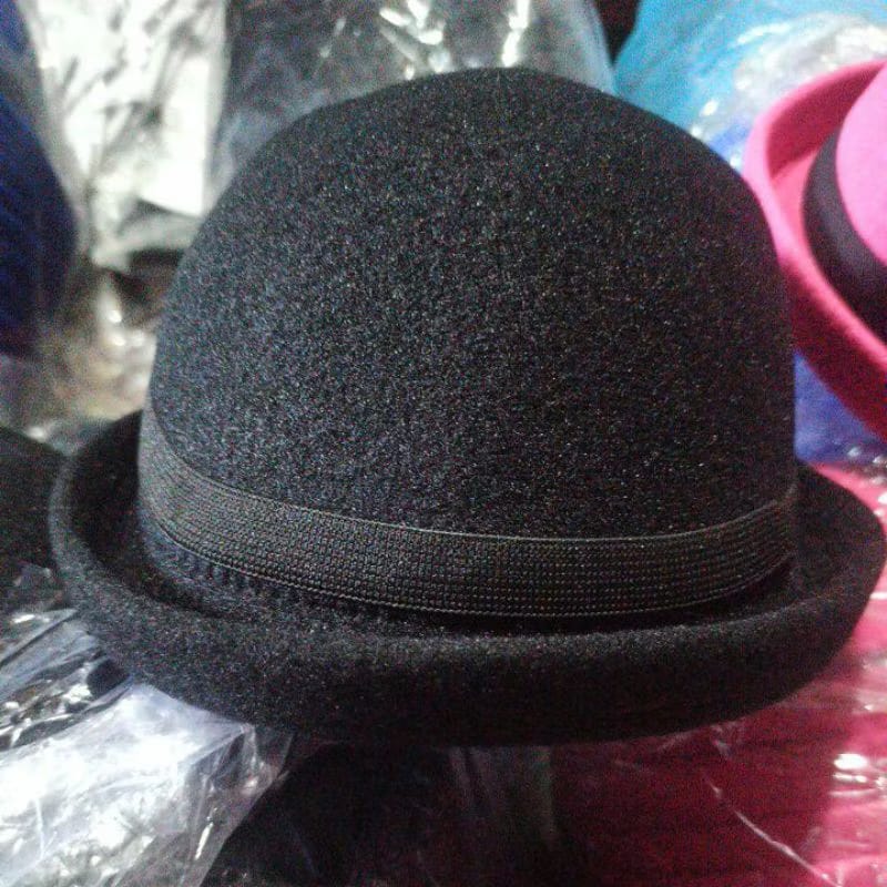 Topi Chaplin Bowler Hat Dewasa - Hitam