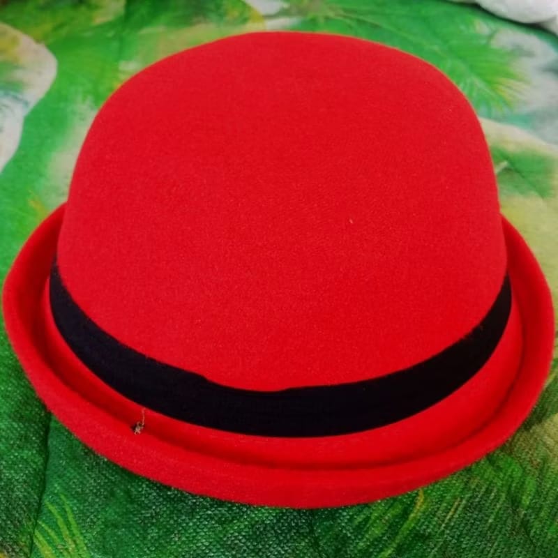 Topi Chaplin Bowler Hat Dewasa - Merah