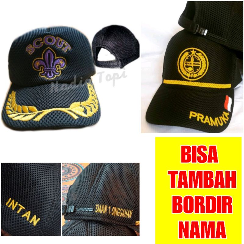 Topi Pramuka - Scout (Free Bordir Nama)