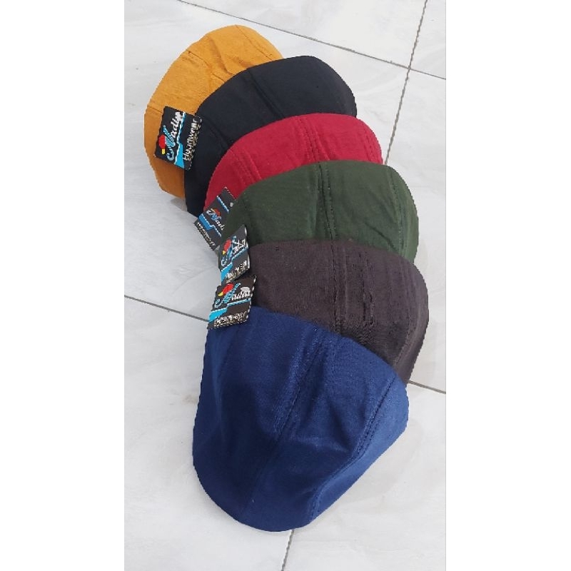 Topi Flatcap Pelukis Topi Katak - Coklat