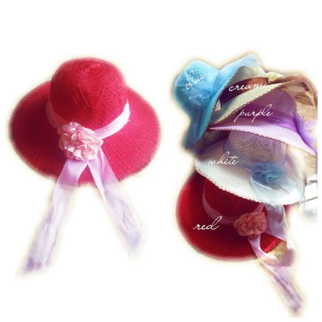 Topi Pantai Dewasa Bunga